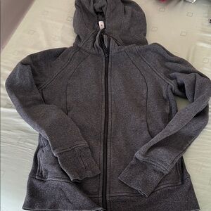 lululemon scuba full zip hoodie in charcoal black/gray